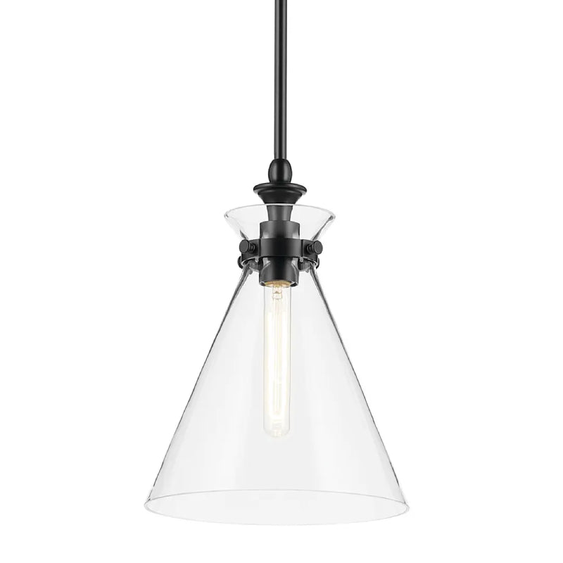 Kichler 52774 Laria 1-lt 11" Pendant - Black Clear Glass