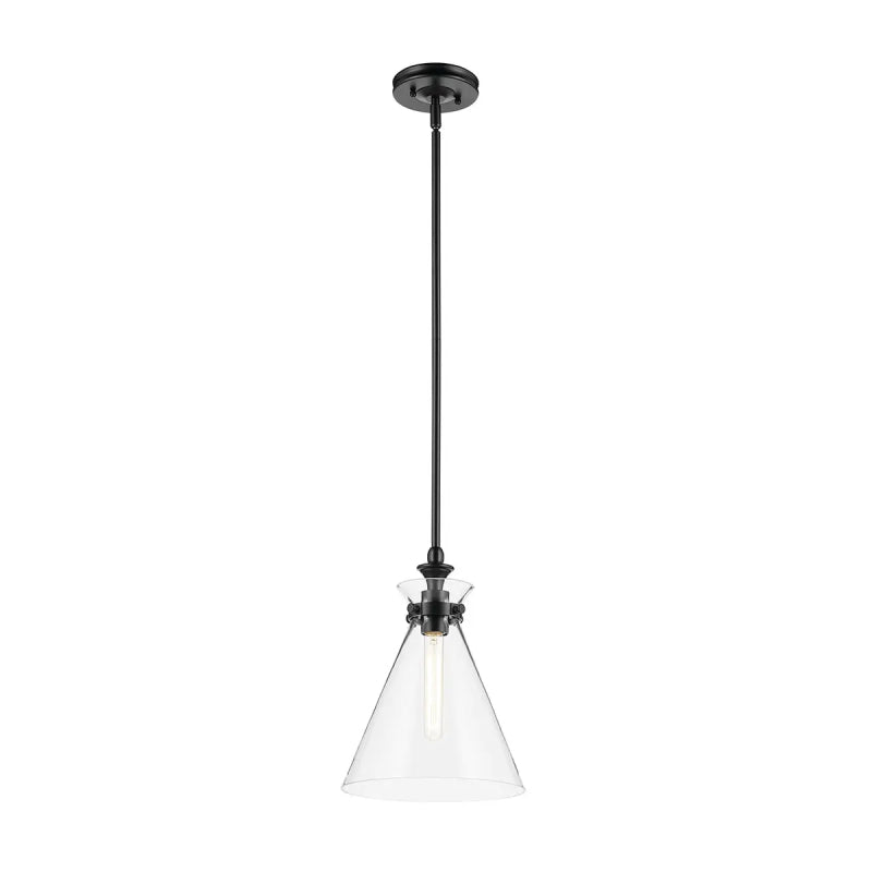 Kichler 52774 Laria 1-lt 11" Pendant - Black Clear Glass