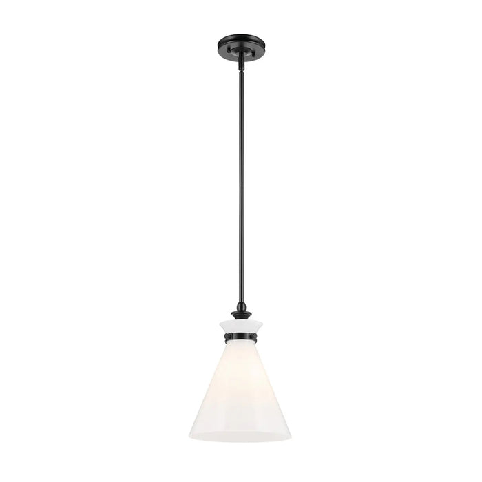 Kichler 52774 Laria 1-lt 11" Pendant -Black White Glass