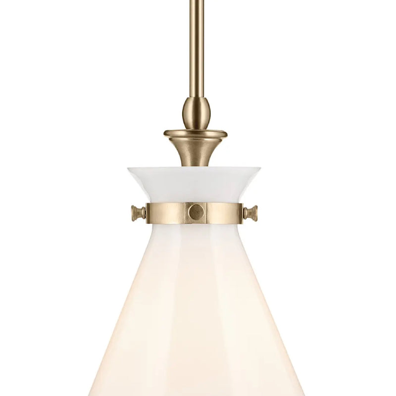 Kichler 52774 Laria 1-lt 11" Pendant - Champagne Bronze White Glass
