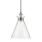 Kichler 52774 Laria 1-lt 11" Pendant - Polished Nickel Clear Glass