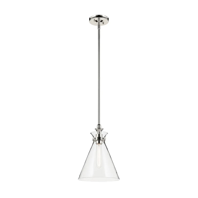 Kichler 52774 Laria 1-lt 11" Pendant - Polished Nickel Clear Glass