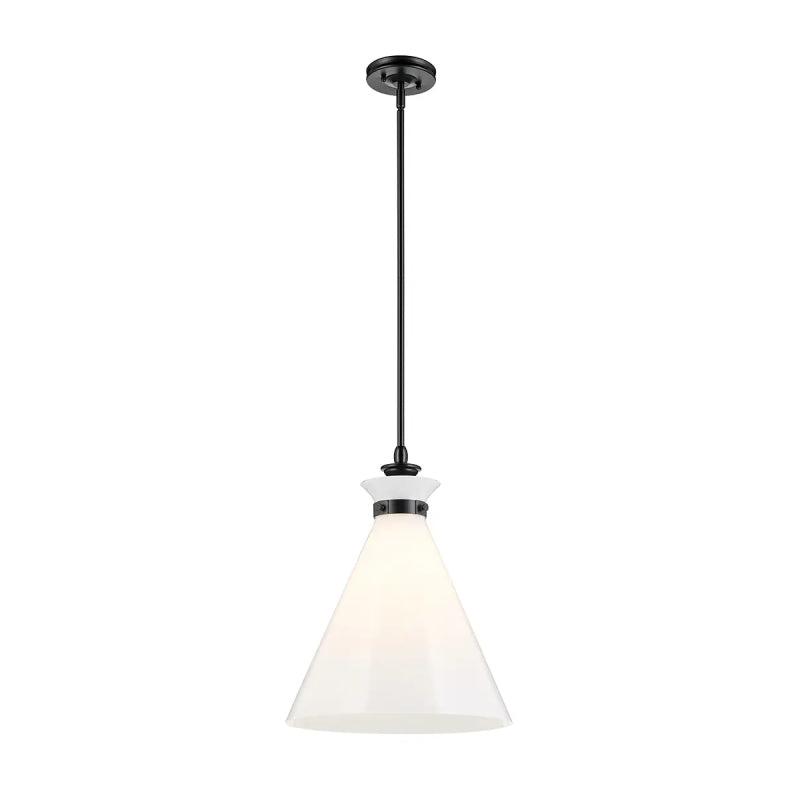 Kichler 52775 Laria 1-lt 16" Pendant - Black White Glass