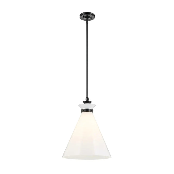 Kichler 52775 Laria 1-lt 16" Pendant - Black White Glass