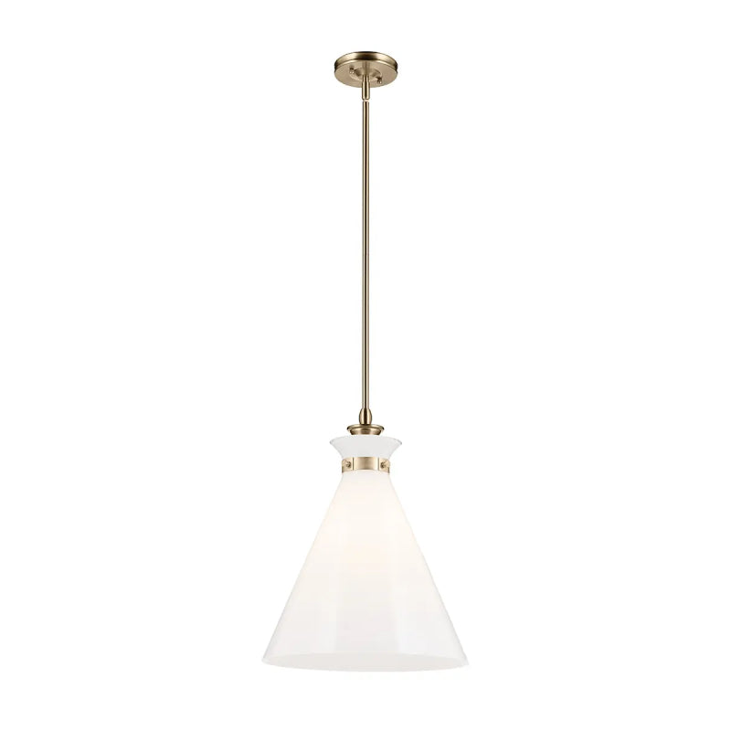 Kichler 52775 Laria 1-lt 16" Pendant - Champagne Bronze White Glass