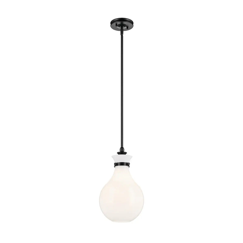 Kichler 52776 Laria 1-lt 10" Pendant - Black White Glass