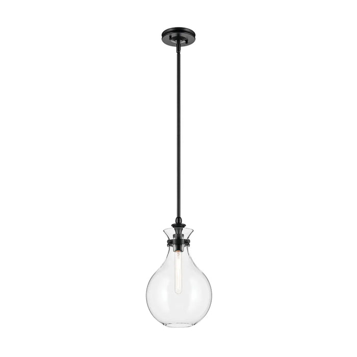 Kichler 52776 Laria 1-lt 10" Pendant - Black Clear Glass