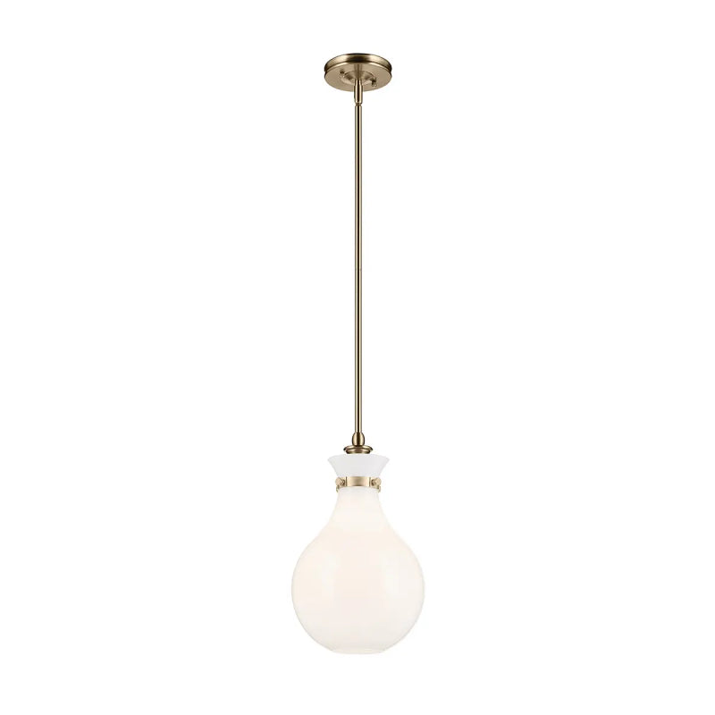 Kichler 52776 Laria 1-lt 10" Pendant - Champagne Bronze White Glass