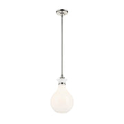 Kichler 52776 Laria 1-lt 10" Pendant - Polished Nickel White Glass