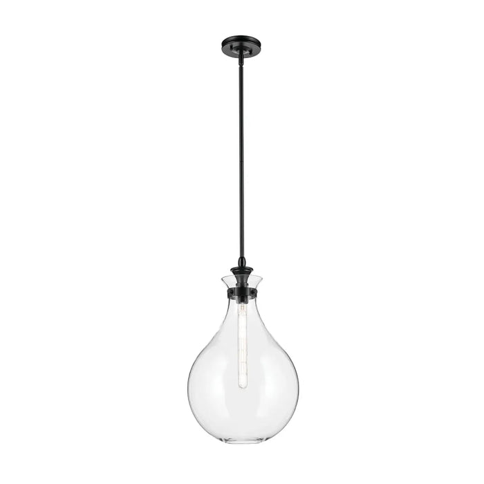 Kichler 52777 Laria 1-lt 14" Pendant - Black Clear Glass