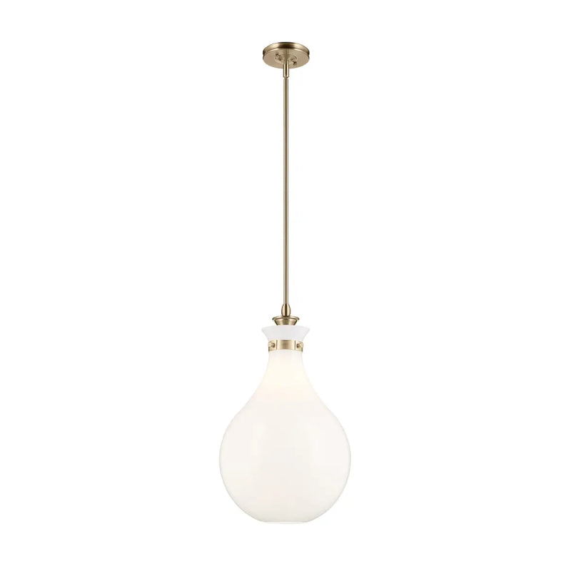 Kichler 52777 Laria 1-lt 14" Pendant - Champagne Bronze White Glass