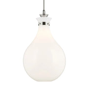 Kichler 52777 Laria 1-lt 14" Pendant - Polished Nickel White Glass