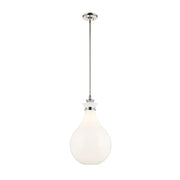 Kichler 52777 Laria 1-lt 14" Pendant - Polished Nickel White Glass