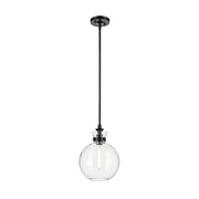 Kichler 52778 Laria 1-lt 10" Pendant - Black Clear Glass
