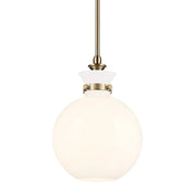 Kichler 52778 Laria 1-lt 10" Pendant - Champagne Bronze White Glass