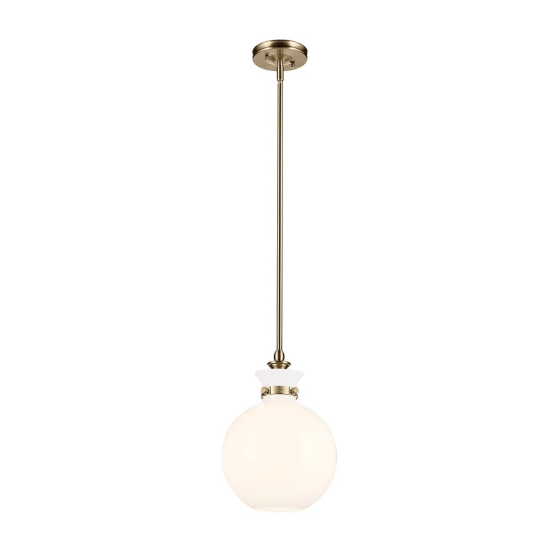 Kichler 52778 Laria 1-lt 10" Pendant - Champagne Bronze White Glass