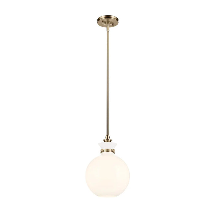 Kichler 52778 Laria 1-lt 10" Pendant - Champagne Bronze White Glass