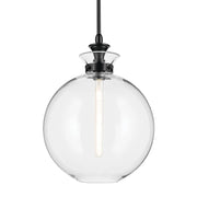 Kichler 52779 Laria 1-lt 15" Pendant - Black Clear Round Glass
