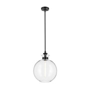 Kichler 52779 Laria 1-lt 15" Pendant - Black - Clear Round Glass