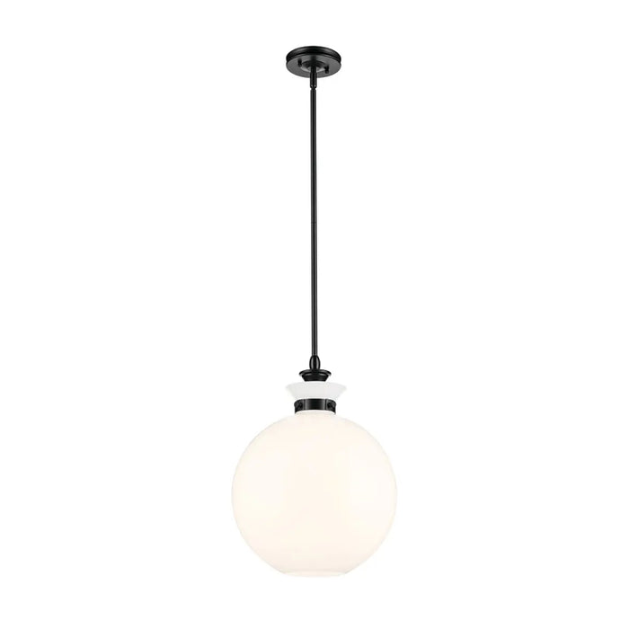 Kichler 52779 Laria 1-lt 15" Pendant - Black White Round Glass