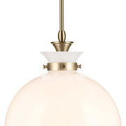 Kichler 52779 Laria 1-lt 15" Pendant - Champagne Bronze White Round Glass