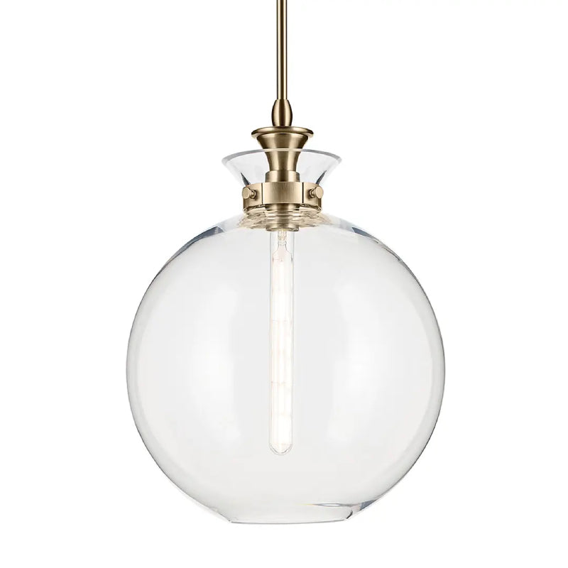 Kichler 52779 Laria 1-lt 15" Pendant - Champagne Bronze Clear Round Glass