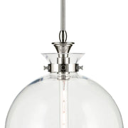 Kichler 52779 Laria 1-lt 15" Pendant - Polished Nickel Clear Round Glass