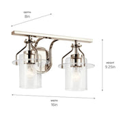 Kichler 55078 Everett 2-lt 16" Wide Vanity Light