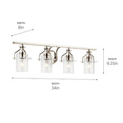Kichler 55080 Everett 4-lt 34" Vanity Light