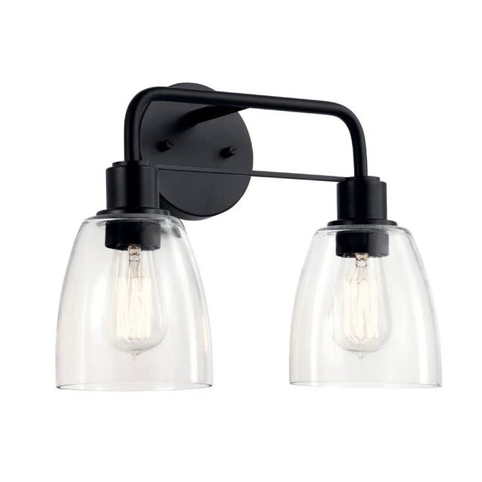 Kichler 55101 Meller 2-lt 15" Vanity Light-Black
