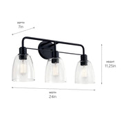 Kichler 55102 Meller 3-lt 24" Vanity Light