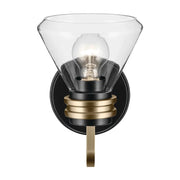 Kichler 55153 Farum 1-lt 10" Tall Wall Sconce - Black Clear Glass