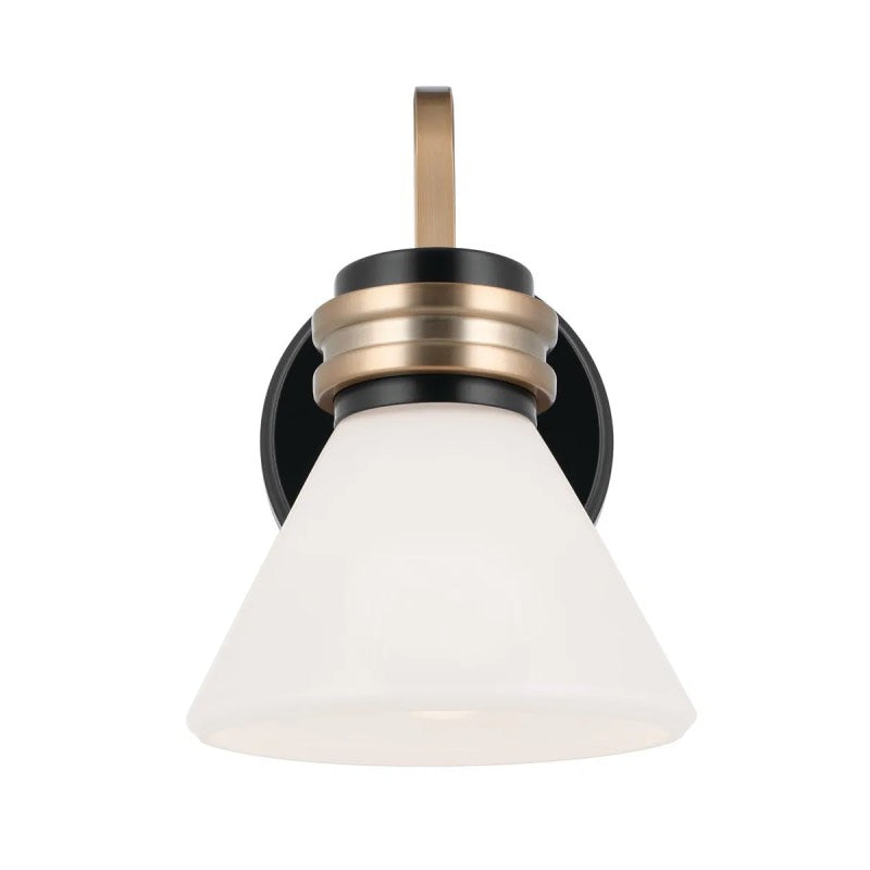 Kichler 55153 Farum 1-lt 10" Tall Wall Sconce - Black Opal Glass