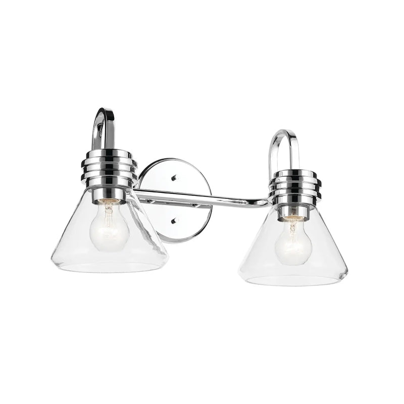 Kichler 55154 Farum 2-lt 19" Vanity Light - Chrome Clear Glass