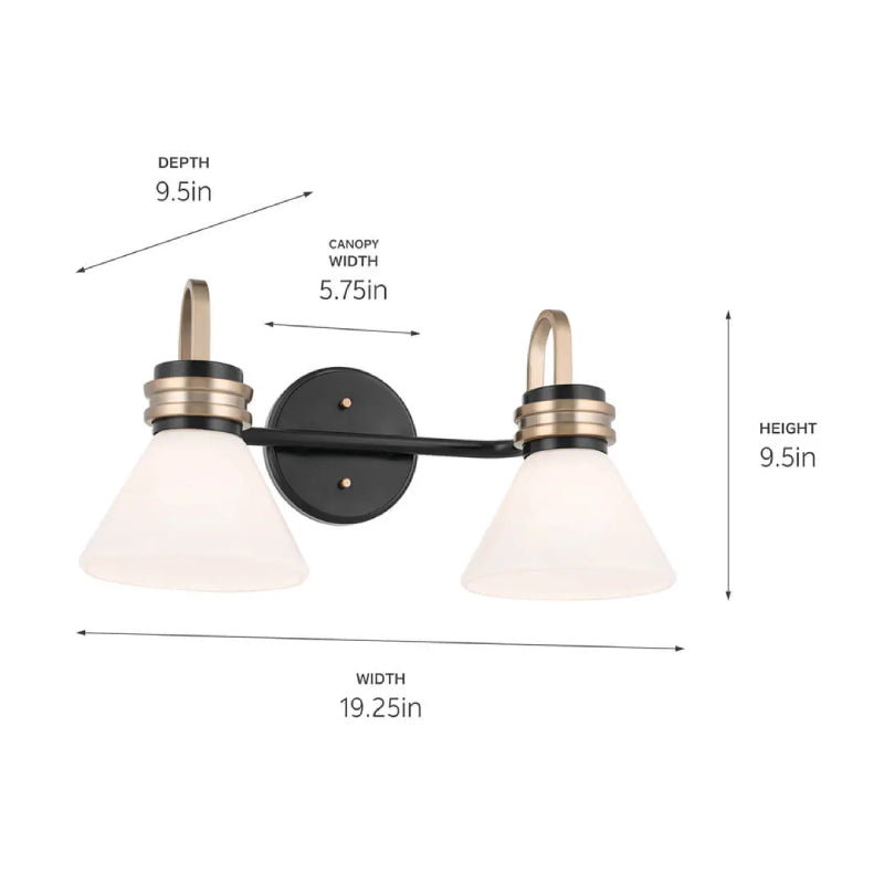 Kichler 55154 Farum 2-lt 19" Vanity Light