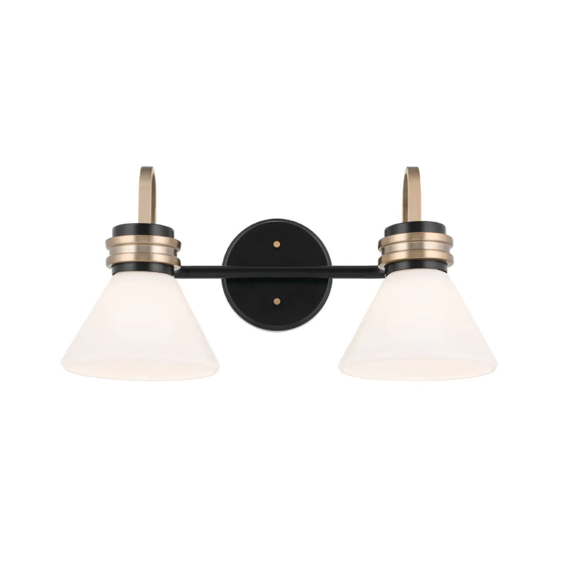 Kichler 55154 Farum 2-lt 19" Vanity Light-Black Opal Glass