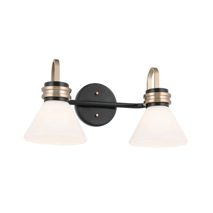 Kichler 55154 Farum 2-lt 19" Vanity Light-Black Opal Glass
