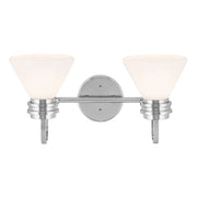 Kichler 55154 Farum 2-lt 19" Vanity Light-Chrome Opal Glass