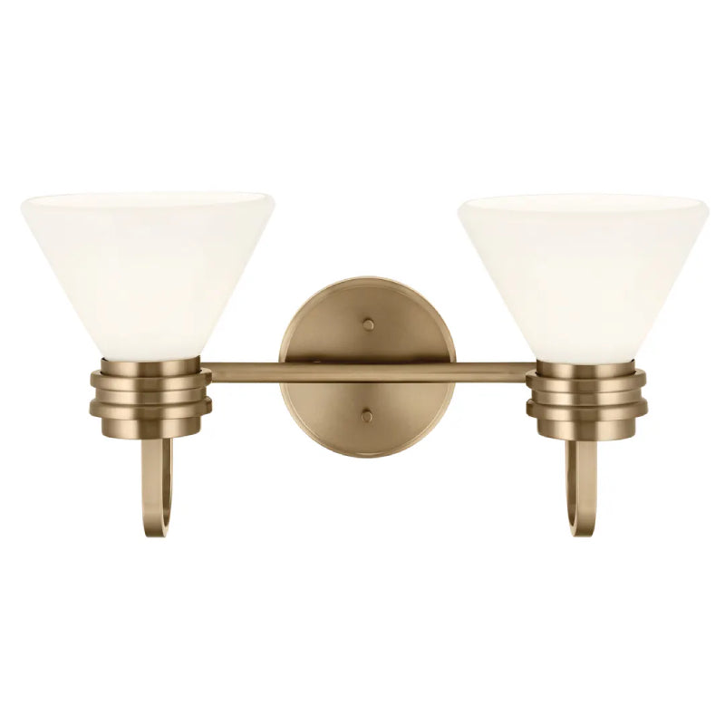 Kichler 55154 Farum 2-lt 19" Vanity Light-Champagne Bronze Opal Glass