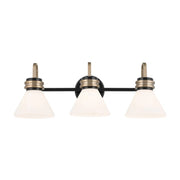 Kichler 55155 Farum 3-lt 26" Vanity Light - Black with Champagne Bronze Opal Glass
