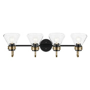 Kichler 55156 Farum 4-lt 34" Vanity Light - Black Clear Glass