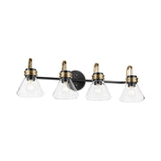 Kichler 55156 Farum 4-lt 34" Vanity Light - Black Clear Glass
