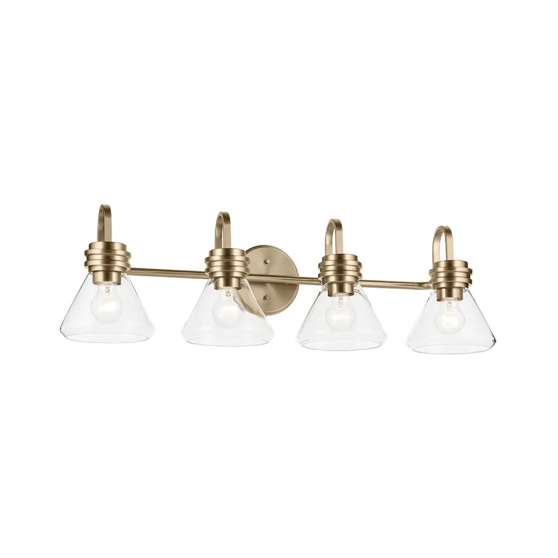 Kichler 55156 Farum 4-lt 34" Vanity Light - Champagne Bronze Clear Glass