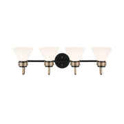 Kichler 55156 Farum 4-lt 34" Vanity Light-Black Opal Glass