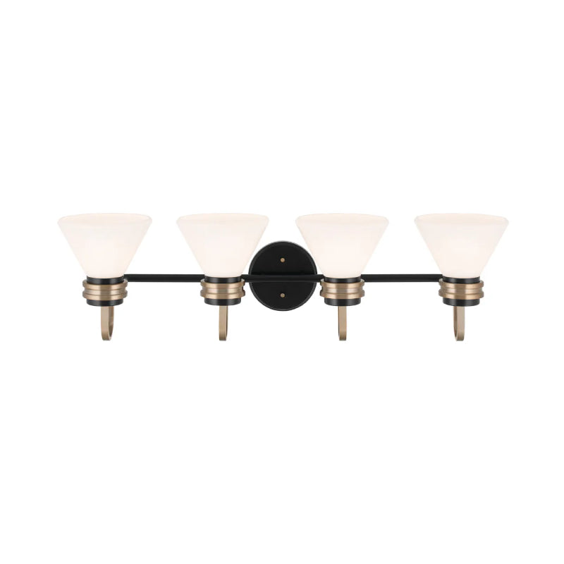 Kichler 55156 Farum 4-lt 34" Vanity Light-Black Opal Glass