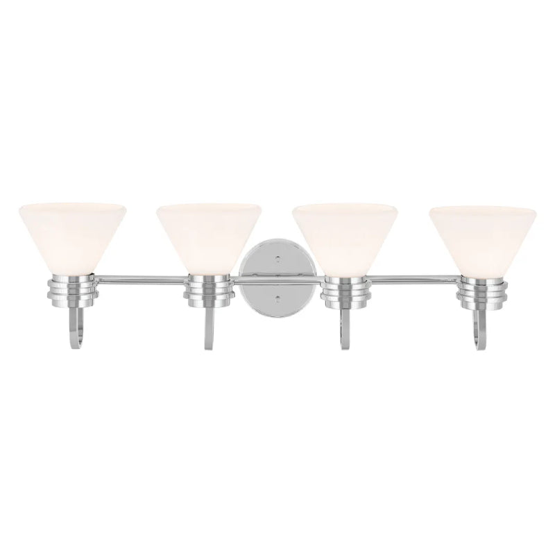 Kichler 55156 Farum 4-lt 34" Vanity Light-Chrome Opal Glass