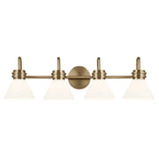 Kichler 55156 Farum 4-lt 34" Vanity Light-Champagne Bronze Opal Glass