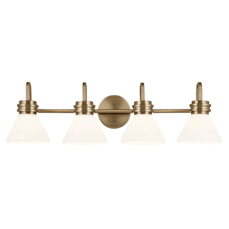 Kichler 55156 Farum 4-lt 34" Vanity Light-Champagne Bronze Opal Glass