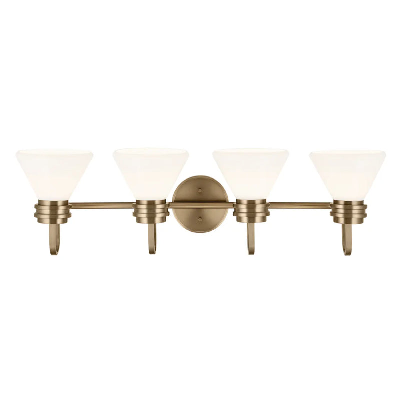 Kichler 55156 Farum 4-lt 34" Vanity Light-Champagne Bronze Opal Glass