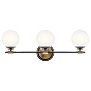 Kichler 55172 Benno 3-lt 25" Vanity Light-Black with Champagne Bronze